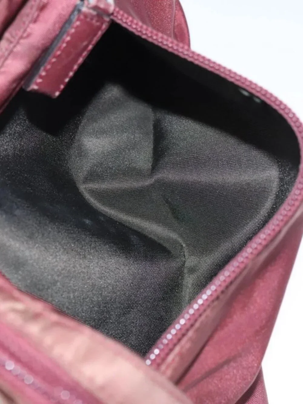 PRADA Shoulder Bag Nylon Red Silver Auth ti2546